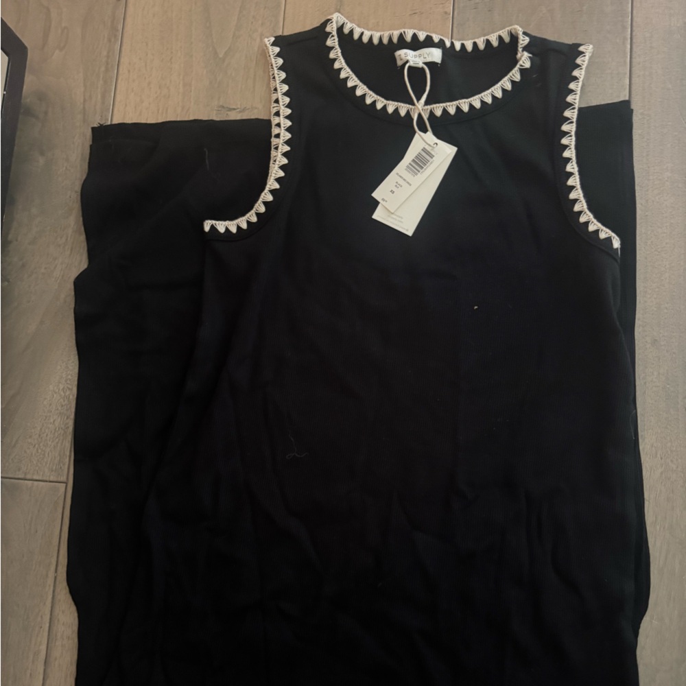 Z Supply Black Dress with Crochet Trimming - NWT